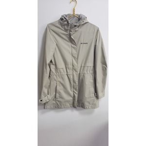 Columbia White/ Hooded Windbreaker/ Full Zip Jacket - Size M Womens